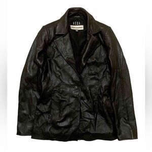 Reformation Veda Bowery Leather Blazer